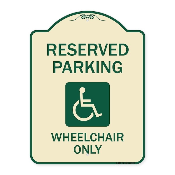 Reserved Parking Wheelchair W/ Graphic Heavy-Gauge Aluminum Sign, 24" x 18", TG-1824-22996